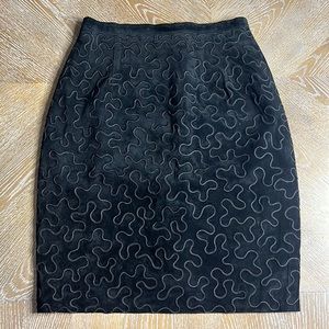 MAXIMA FOR BERGDORF GOODMAN Black Suede Vintage Skirt 8